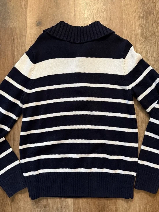 Lauren Ralph Lauren navy & white nautical striped cotton sweater Size Small - Picture 2 of 10